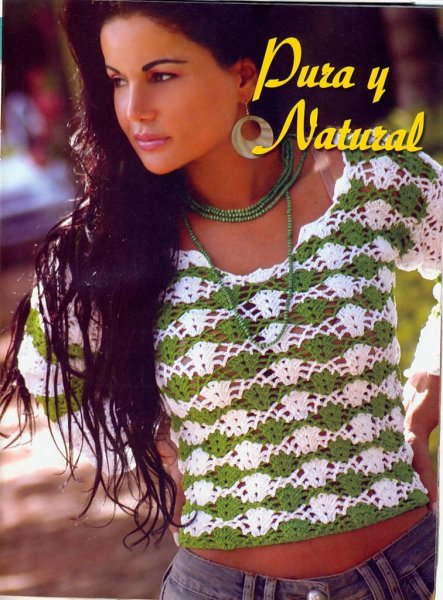 Летняя кофточка крючком двухцветная