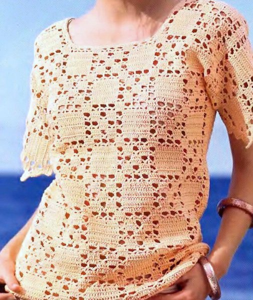 Блузки связанные крючком