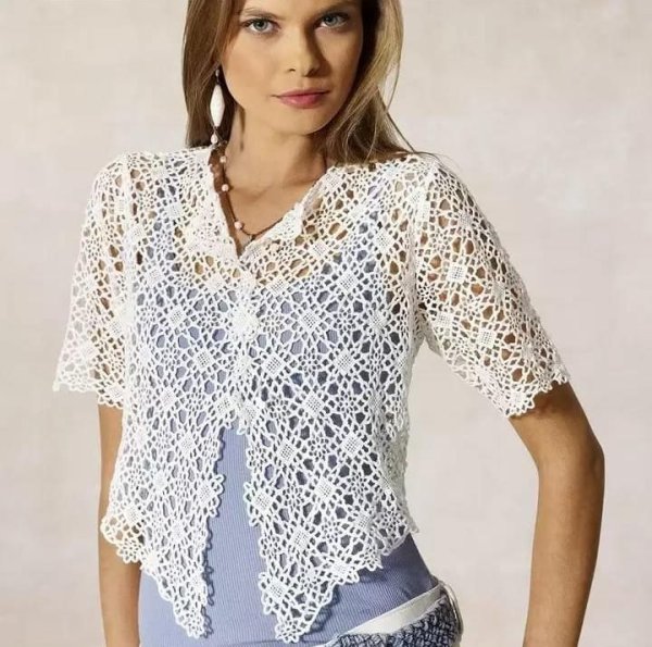 Летняя блузка крючком
