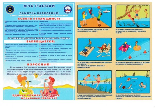 Памятка родителям о безопасности детей в летний период на воде
