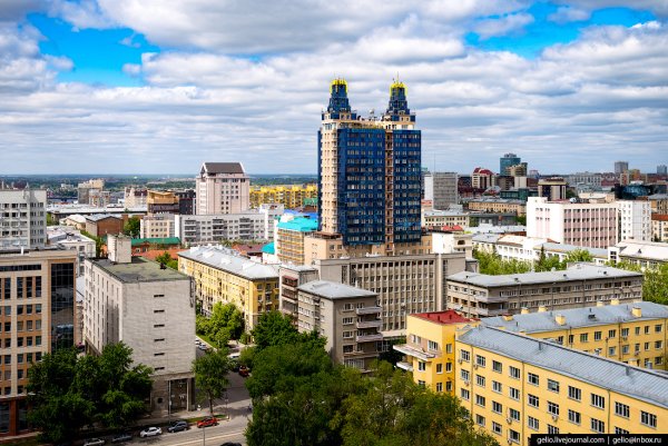 Центр Новосибирска с высоты птичьего полета