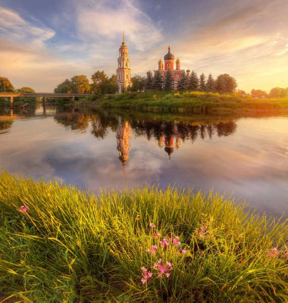 Природа деревня речка Березки