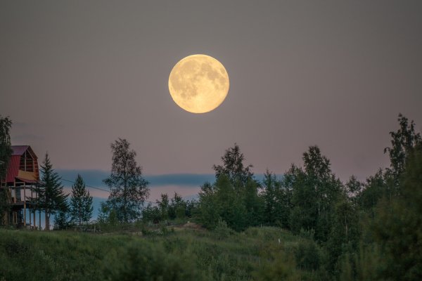 Ночь Луна деревня