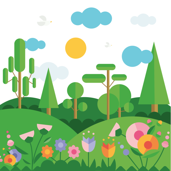 Лес из геометрических фигур