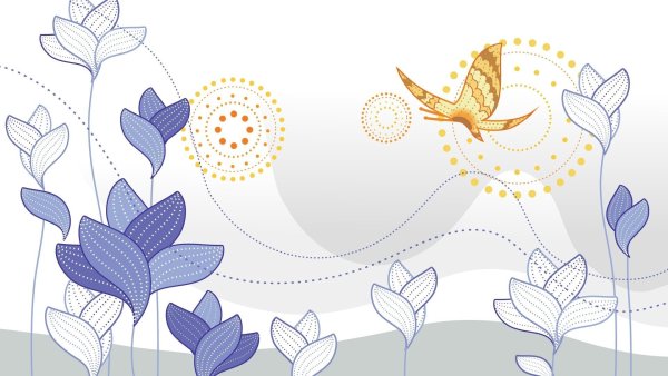 Стилизованные весенние цветы