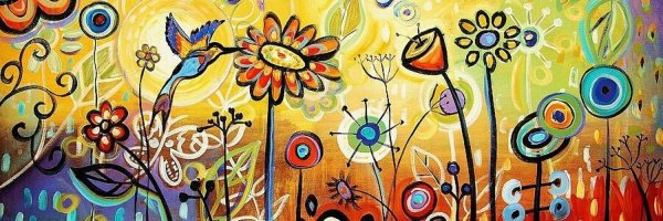 Яркие цветы гуашью абстракция