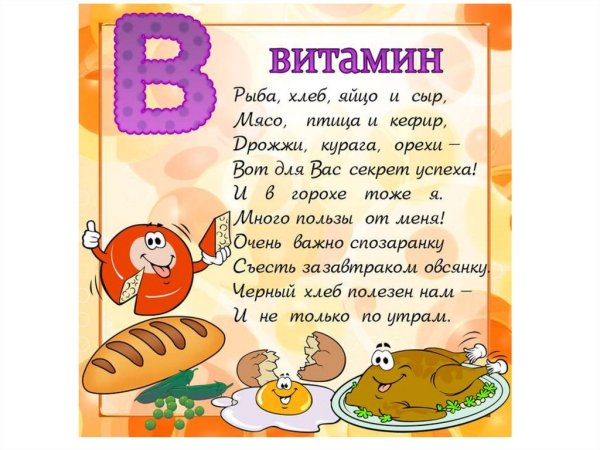 Плакат витамины для детей