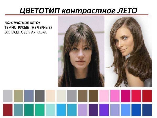 Холодное контрастное лето цветотип