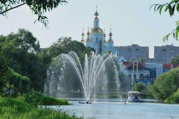 Фонтан в реке Тамбов