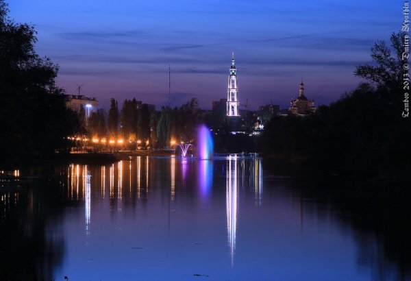 Тамбов набережная Цны вечером