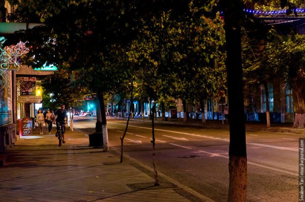 Ночной Краснодар улица красная