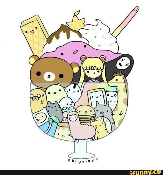 Летние кавайные рисунки