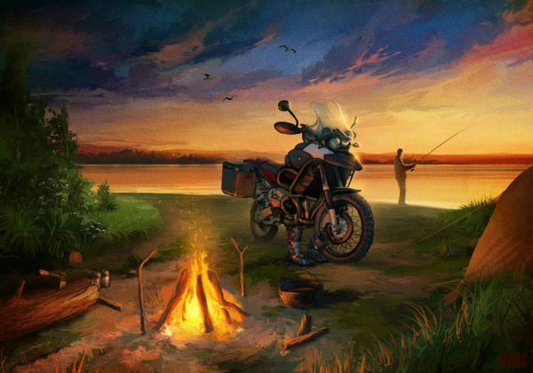 Мотоцикл на природе