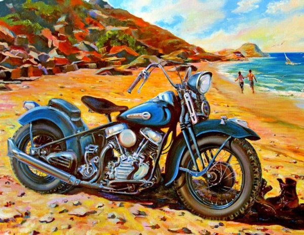 Художник Роман Федосенко картины мотоцикл