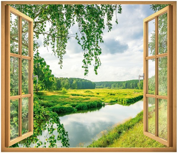 Фотообои окно видом на природу