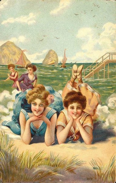 Винтажная открытка лето