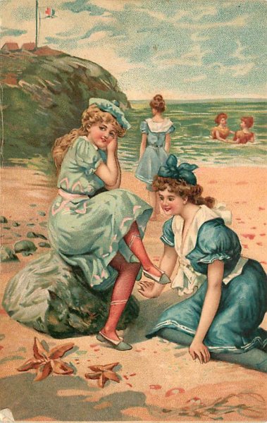 Летние старинные открытки