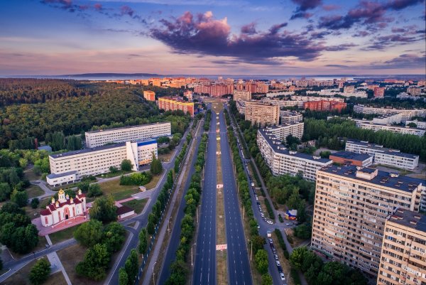 Тольятти ночью Автозаводский район