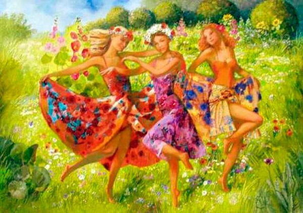 Летние танцы, живопись