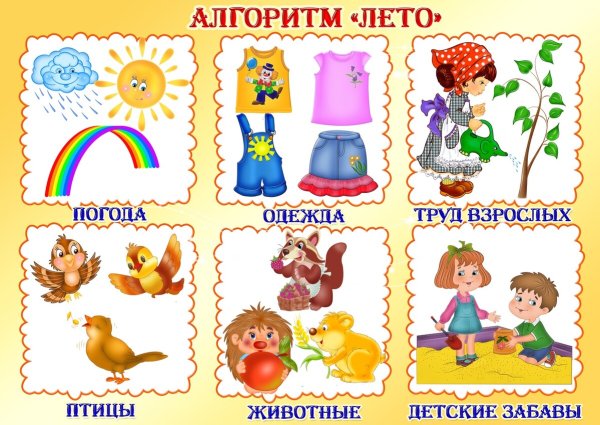 Признаки лето для дошкольников