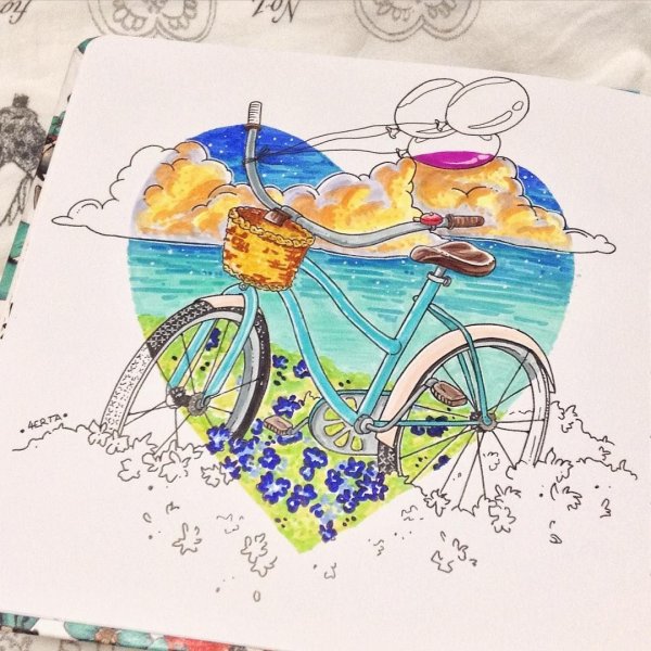 Картина путешествия маркерами для скетча