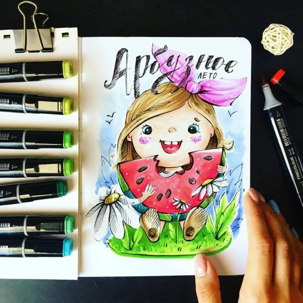 Акварельные скетчи легкие