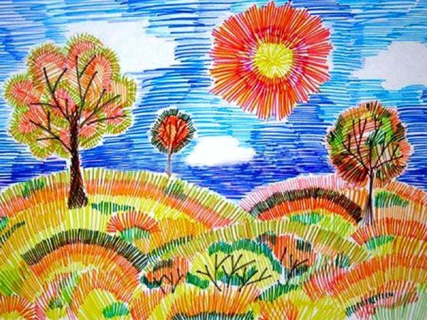 Берёзовая роща пластилинография