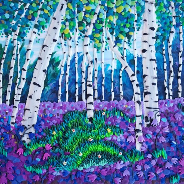 Цветочная Поляна рисование ватными палочками