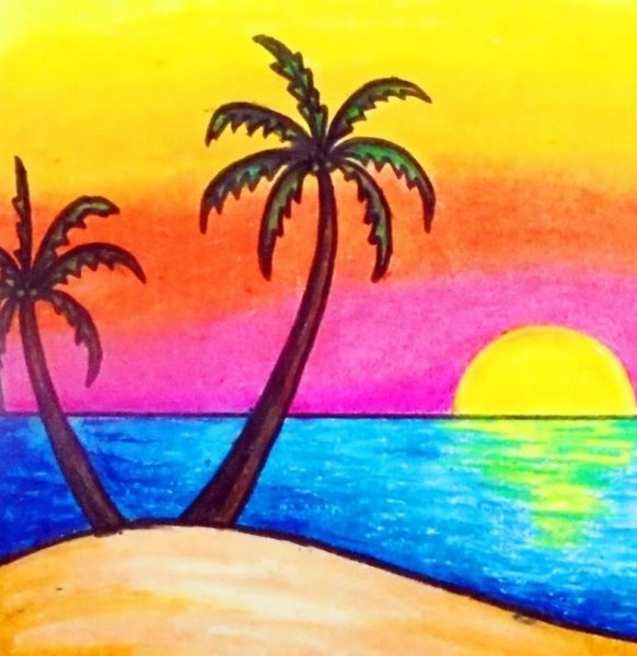 Скетчи маркерами лето