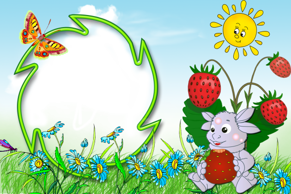 Зеленая лужайка с цветами