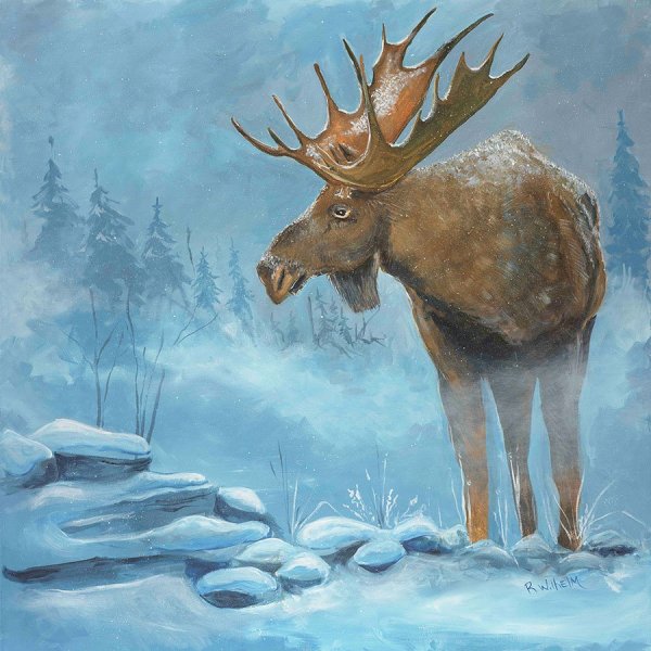 Живопись Лось в лесу