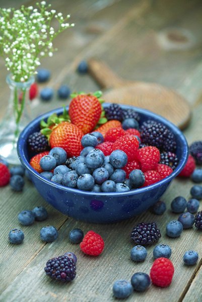 Малина, черника, ежевика, земляника