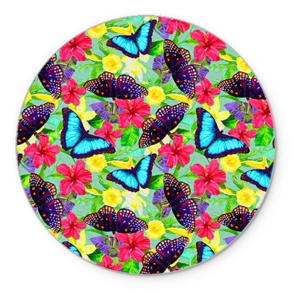Круглые ковры с цветными бабочками