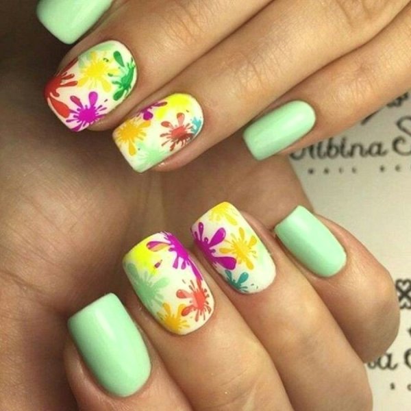 Цветные весенние ногти