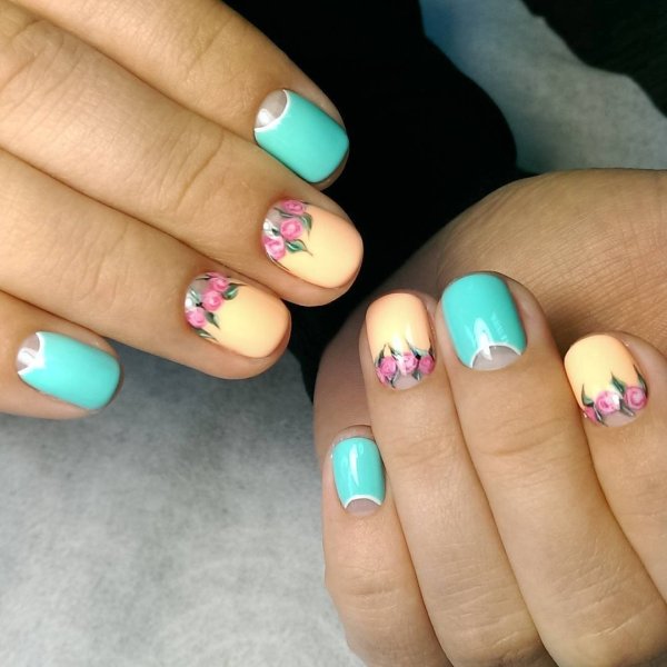 Летний маникюр на короткие ногти