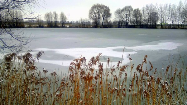 Заледеневший Воткинский пруд