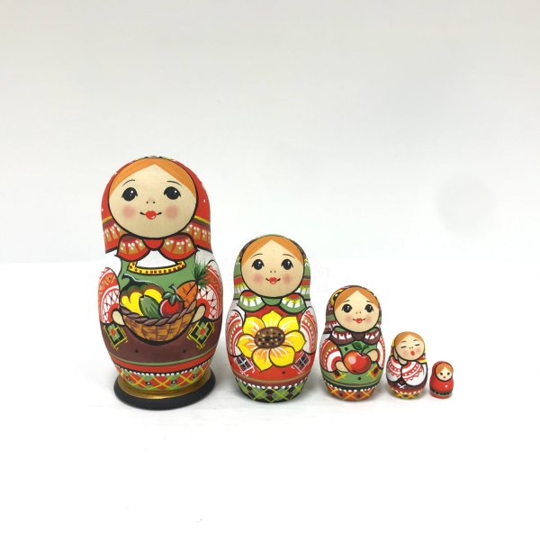 Матрешка "5 мест малек.золото"