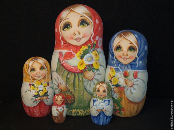 Матрешка роспись по дереву
