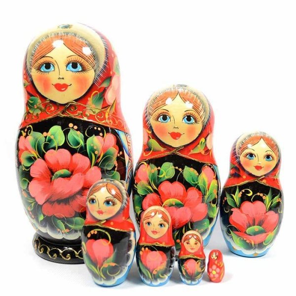 Матрешка с цветами