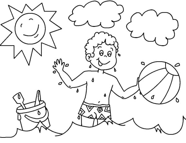 Морской пейзаж раскраска