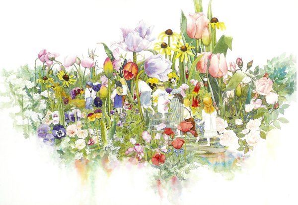 Полевые цветы акварелью