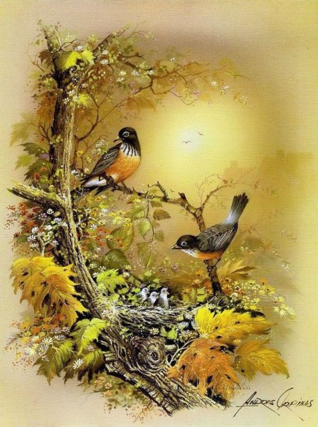 Andres Orpinas картины птицы