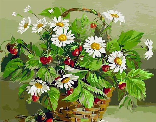 Корзинка с ромашками