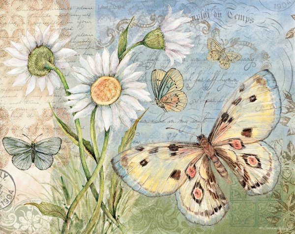 Винтажные фоны с бабочками