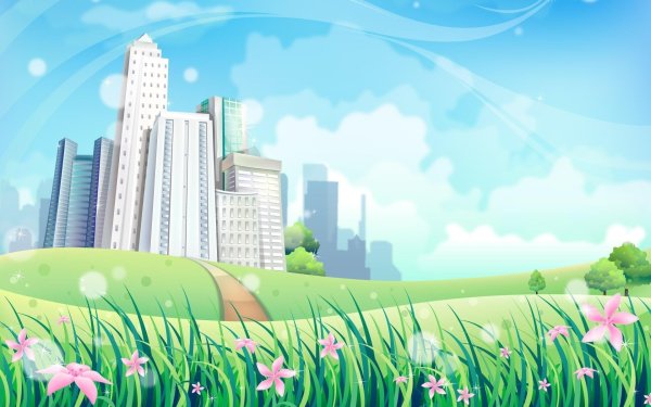 Мультяшный город фон