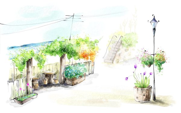 Рисунки акварелью