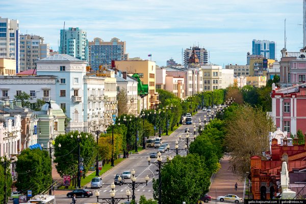 Парк Муравьева Амурского Хабаровск вид сверху