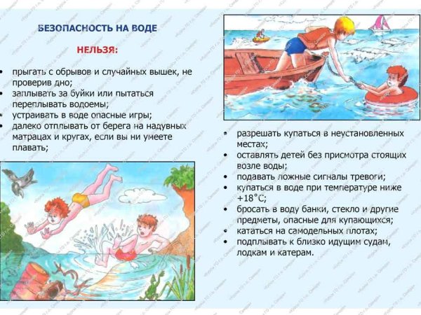 Памятка по безопасному поведению на водных объектах