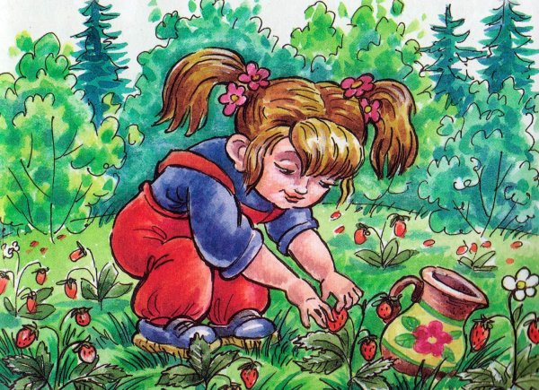 Ккартина "в лес по грибы" л.Новоселовой