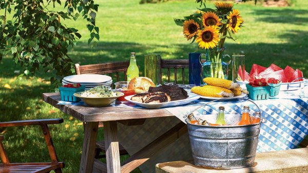 Сервировка пикника на природе